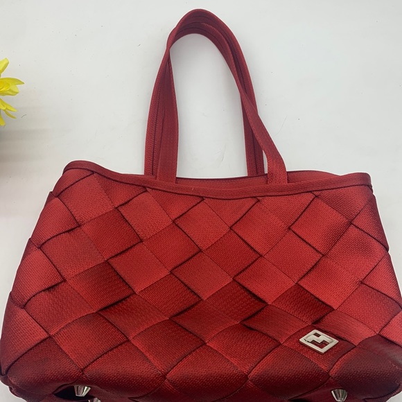Maggie Bag Handbags - Maggie Bags Dark Red Seatbelt Tote Bag. MCB2611B